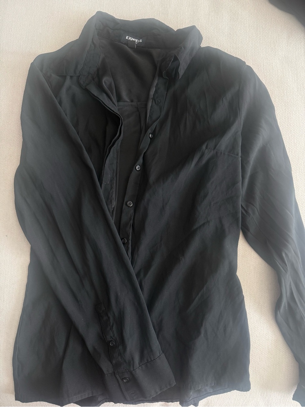 Express Women’s Black Button-Up Shirt Jacket
